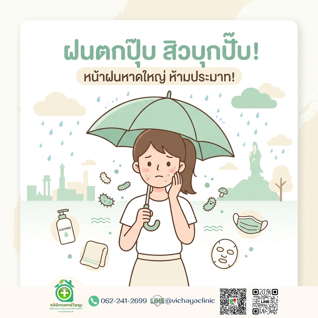 สิวหน้าฝนหาดใหญ่ สิวผด สิวอุดตัน คลินิกรักษาสิวหาดใหญ่ ครีมสิวหาดใหญ่ ยาสิวหาดใหญ่ รักษาสิวโดยแพทย์ คลินิกแพทย์วิชญะ สงขลา
